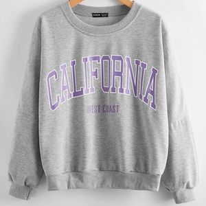 Gray and Purple California Pullover